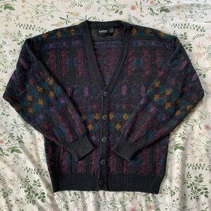 Vintage Patterned Cardigan Sweater